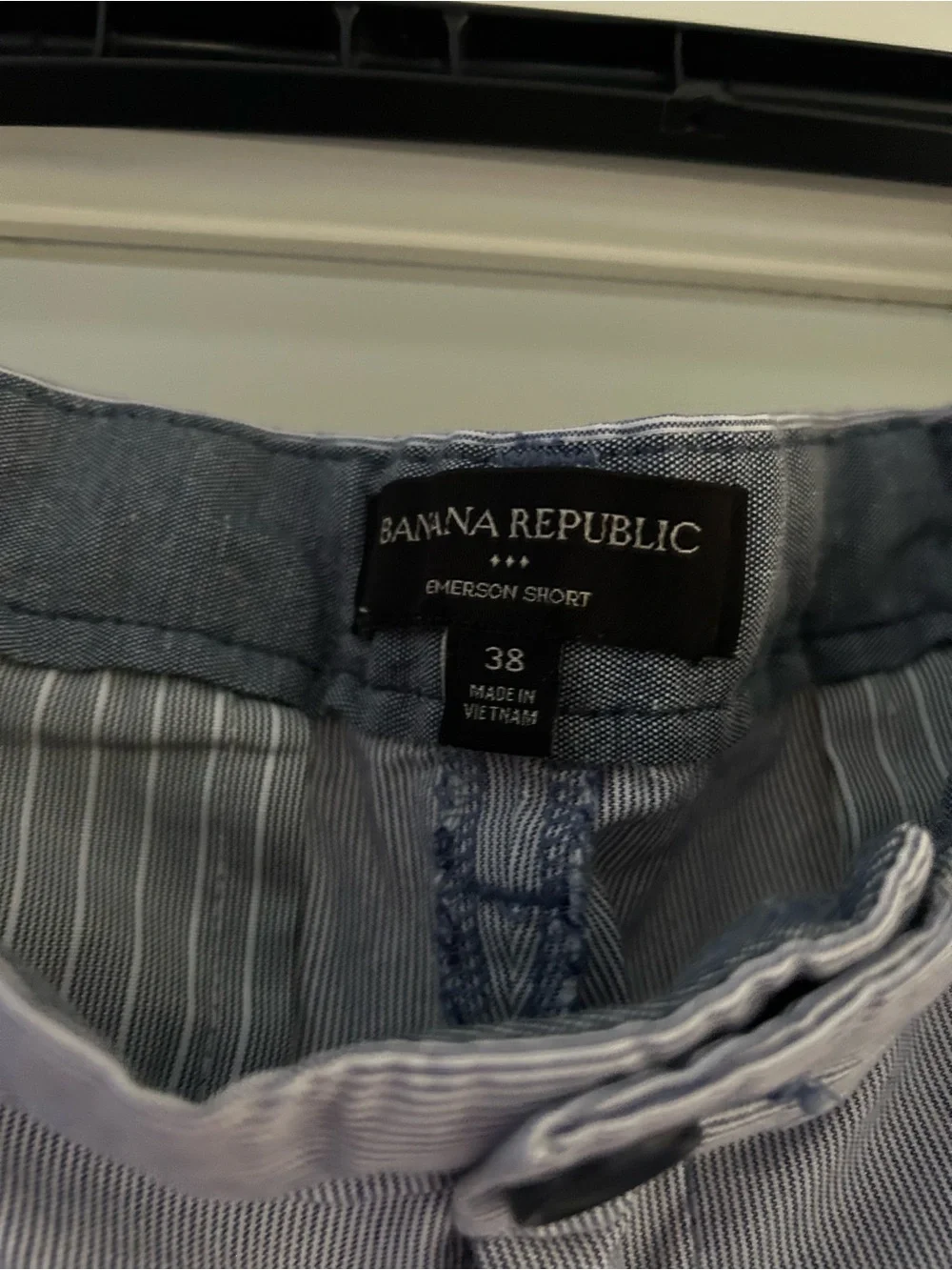 Banana Republic Light Blue Seersucker Flat-Front Shorts